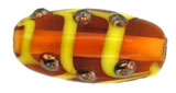Yellow Bumpy Ovaled Tube 18/8mm : Med Topaz