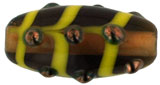 Yellow Bumpy Ovaled Tube 18/8mm: Smoky Topaz