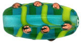 Yellow Bumpy Ovaled Tube 18/8mm: Teal