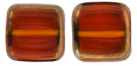 Stained Glass Squares 14 x 13mm : Med Topaz