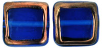 Stained Glass Squares 14 x 13mm: Sapphire