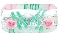 Flat Silver Foil Flower Rectangles 18/10mm: Crystal