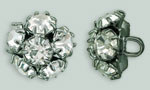 Rhinestone Button - Carnation 12mm : Gun Metal