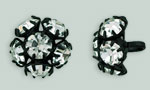 Rhinestone Button - Carnation 12mm : Black - Crystal
