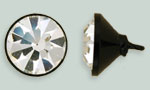 Rhinestone Button - Cone 12mm : Black - Crystal