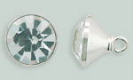 Rhinestone Button - Cone 12mm : Silver - Crystal
