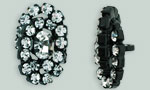 Rhinestone Button - Nebula 18/10mm : Black - Crystal