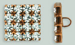 Rhinestone Button - Square 18mm : Antique Copper - Crystal