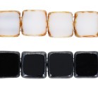 Polished Table Cut Square Tile Window Beads 6mm