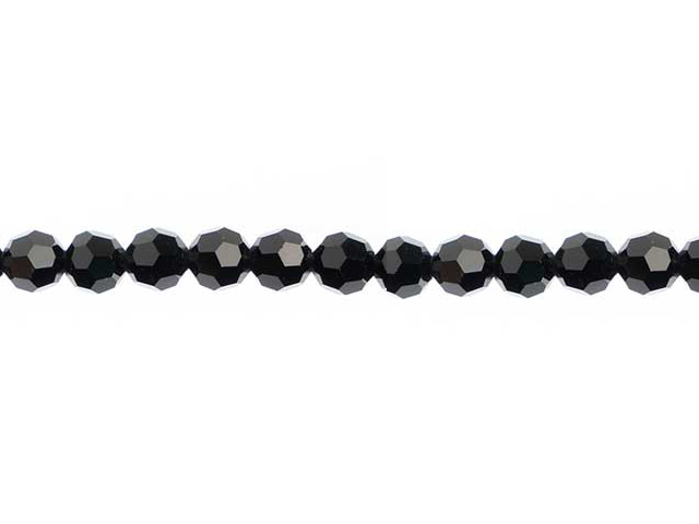 Preciosa : MC Bead Reg.Cut 19-602 Round 4mm - Jet (40pcs)