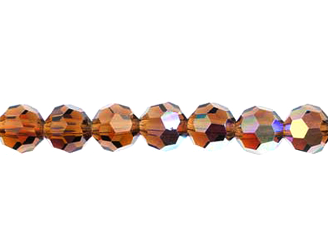 Preciosa : MC Bead Reg.Cut 19-602 Round 5mm - Smoke Topaz AB (32pcs)