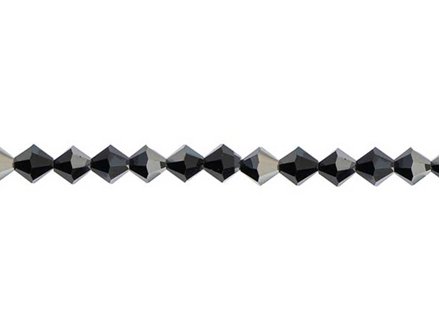 Preciosa : MC Bead 69-302 Rondell 4mm - Jet Hematite Halfcoat (40pcs)