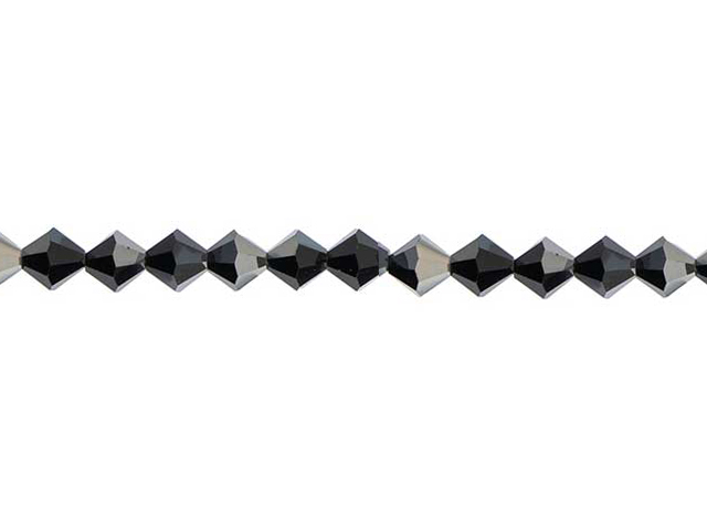 Preciosa : MC Bead 69-302 Rondell 5mm - Jet Hematite Halfcoat (32pcs)