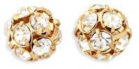 Rhinestone Balls 10mm : Gold - Crystal