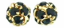 Rhinestone Balls 6mm : Gold - Jet