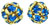 Rhinestone Balls 6mm : Gold - Sapphire