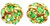 Rhinestone Balls 6mm : Gold - Peridot