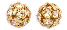 Rhinestone Balls 6mm : Gold - Lt Rosaline