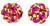 Rhinestone Balls 6mm : Gold - Fuchsia