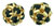 Rhinestone Balls 8mm : Gold - Jet
