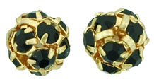 Rhinestone Balls 8mm : Gold - Jet