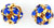 Rhinestone Balls 8mm : Gold - Sapphire