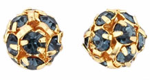 Rhinestone Balls 8mm : Gold - Montana Blue