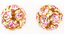 Rhinestone Balls 8mm : Gold - Rosaline