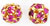 Rhinestone Balls 8mm : Gold - Fuchsia