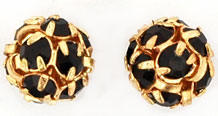 Rhinestone Balls 8mm : Gold - Ruby