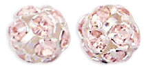 Rhinestone Balls 6mm : Silver - Lt Rosaline