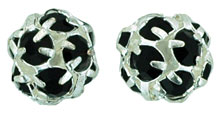 Rhinestone Balls 8mm : Silver - Jet