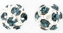 Rhinestone Balls 8mm : Silver - Montana Blue