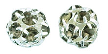 Rhinestone Balls 8mm : Silver - Black Diamond
