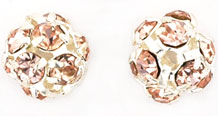 Rhinestone Balls 8mm : Silver - Lt Rosaline
