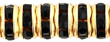 Rhinestone Rondelles 5mm : Gold - Jet