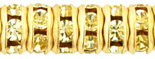 Rhinestone Rondelles 5mm : Gold - Jonquil