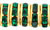 Rhinestone Rondelles 8mm : Gold - Green Emerald