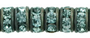 Rhinestone Rondelles 4.5mm : Black - Montana Blue