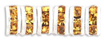 Rhinestone Rondelles 4.5mm : Silver - Med Topaz