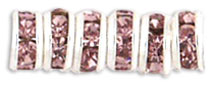 Rhinestone Rondelles 4.5mm : Silver - Lt Amethyst