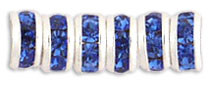 Rhinestone Rondelles 4.5mm : Silver - Sapphire