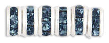 Rhinestone Rondelles 4.5mm : Silver - Montana Blue