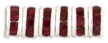 Rhinestone Rondelles 4.5mm : Silver - Ruby