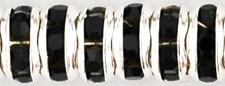 Rhinestone Rondelles 5mm : Silver - Jet