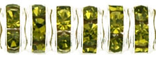 Rhinestone Rondelles 5mm : Silver - Olivine