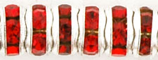 Rhinestone Rondelles 5mm : Silver - Siam Ruby