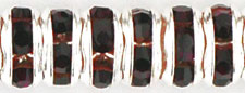 Rhinestone Rondelles 5mm : Silver - Ruby