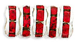 Rhinestone Rondelles 6mm : Silver - Siam Ruby