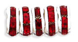 Rhinestone Rondelles 6mm : Silver - Ruby